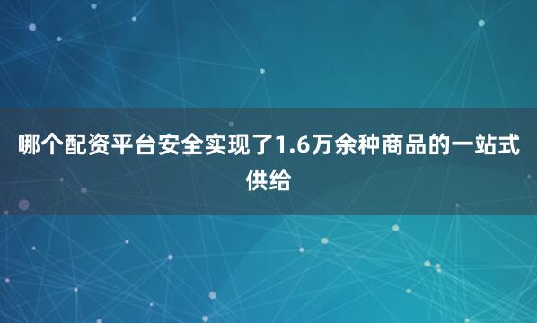 哪个配资平台安全实现了1.6万余种商品的一站式供给